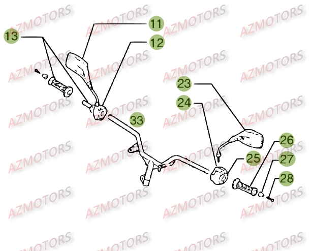 Commandes   Guidon AZMOTORS 