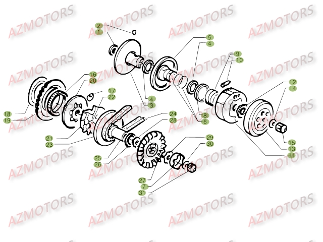 Transmission Principale   Embrayage [ 1 ] AZMOTORS 