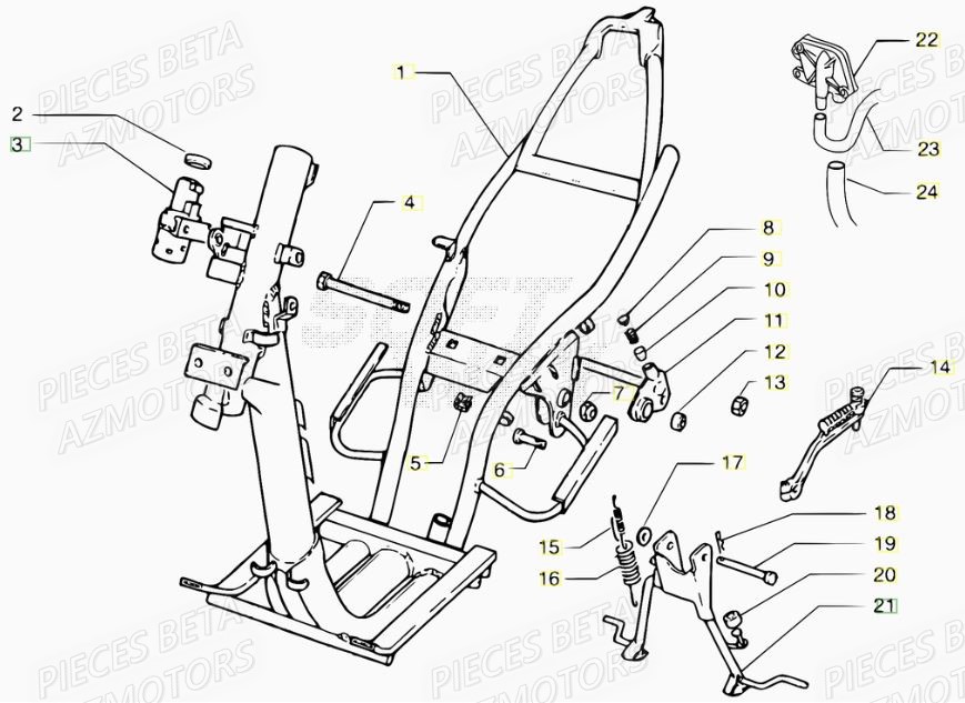 Accessoires Du Chassis BETA Pièces Scooter 50 ARK AIR 2007-2011