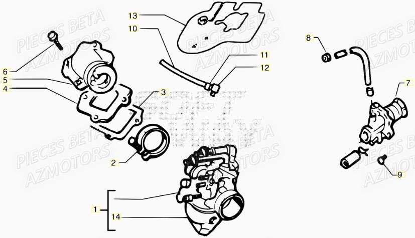 Carburateur BETA Pièces Scooter 50 ARK AIR 2007-2011