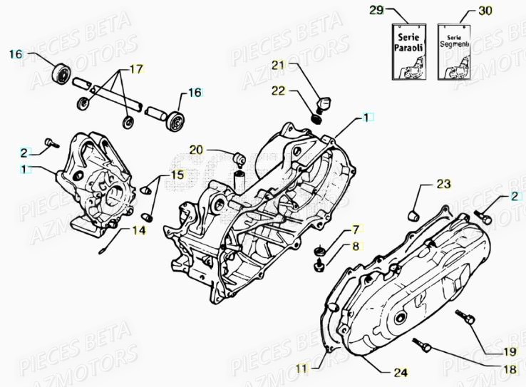 Carter BETA Pièces Scooter 50 ARK AIR 2007-2011
