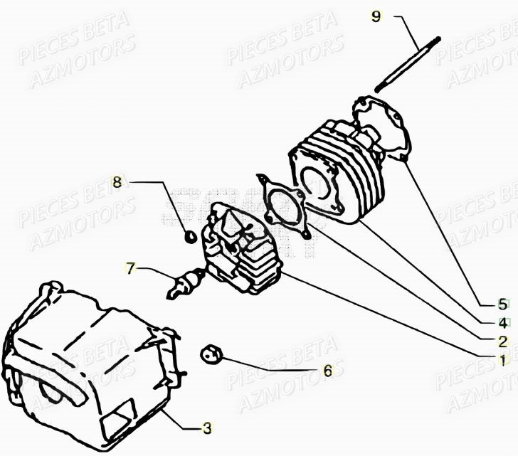 Cylindre BETA Pièces Scooter 50 ARK AIR 2007-2011