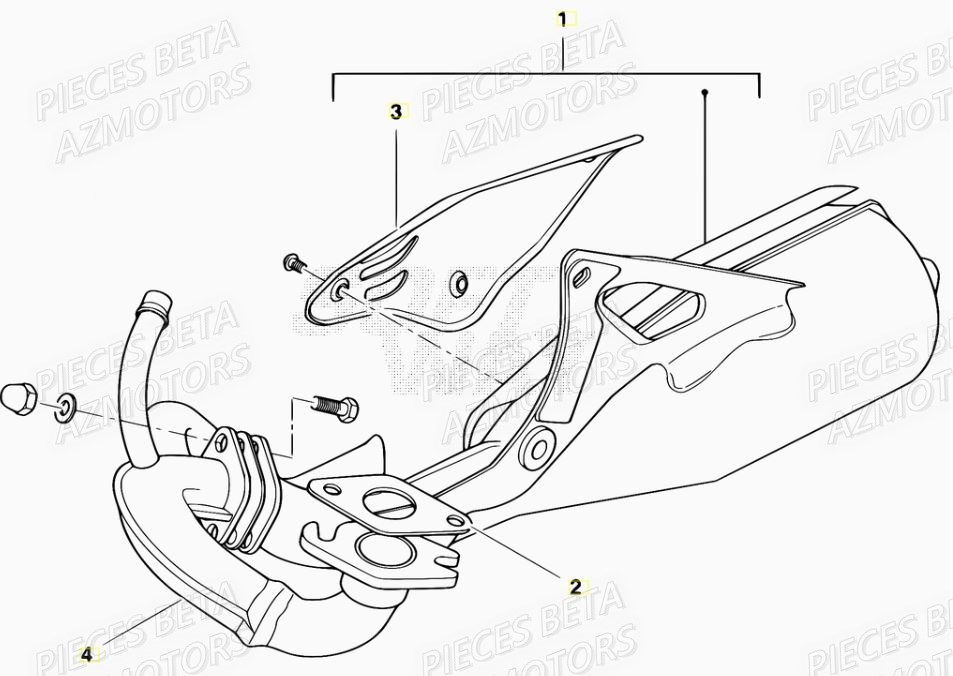 Echappement BETA Pièces Scooter 50 ARK AIR 2007-2011