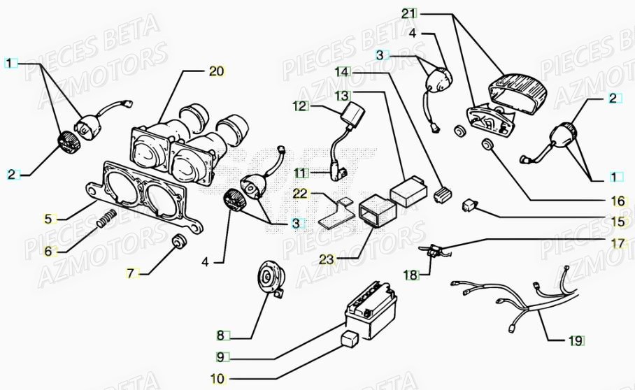 Equipement Electrique BETA Pièces Scooter 50 ARK AIR 2007-2011
