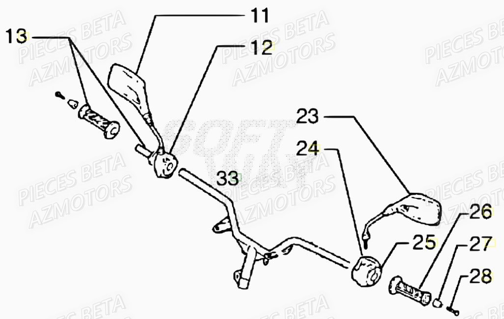 Guidon BETA Pièces Scooter 50 ARK AIR 2007-2011