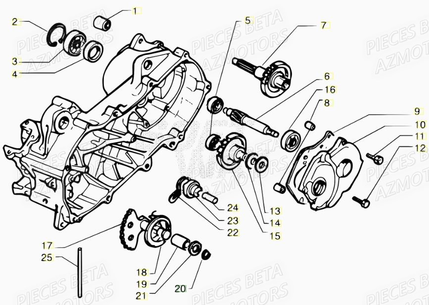 Transmission BETA Pièces Scooter 50 ARK AIR 2007-2011