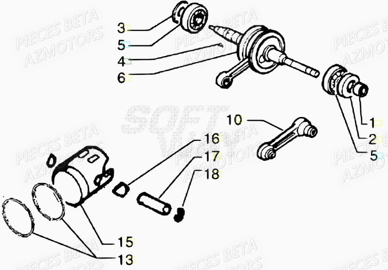 Vilebrequin BETA Pièces Scooter 50 ARK AIR 2007-2011