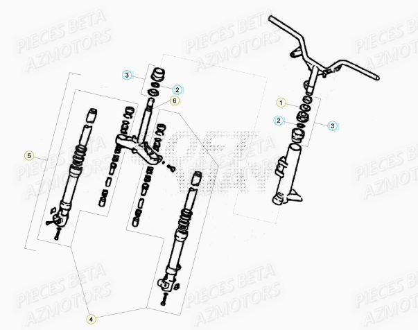 Fourche BETA Pièces Scooter 50 ARK AIR 2013