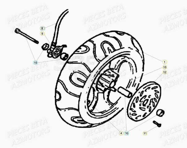 Roue Avant BETA Pièces Scooter 50 ARK AIR 2013