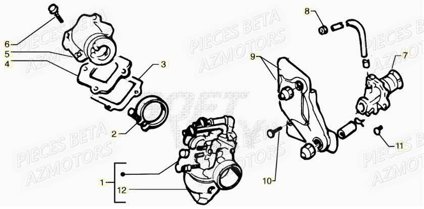 Carburateur BETA Pièces Scooter 50 ARK LC 2007-2011