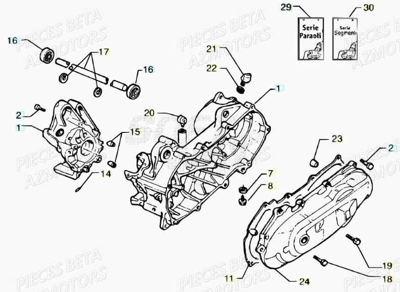 Carter BETA Pièces Scooter 50 ARK LC 2007-2011