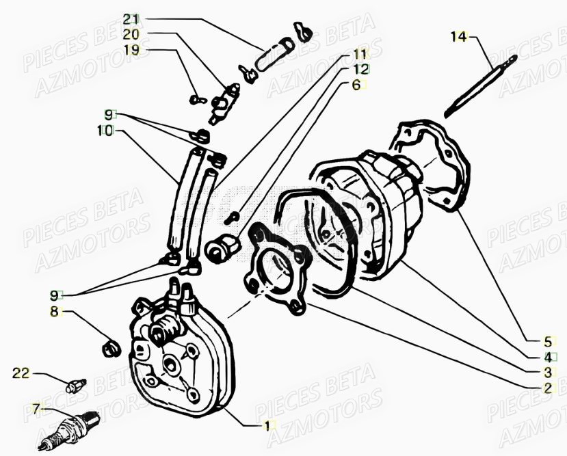 Cylindre BETA Pièces Scooter 50 ARK LC 2007-2011