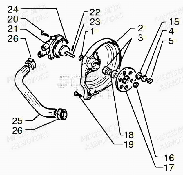 Pompe A Eau BETA Pièces Scooter 50 ARK LC 2007-2011