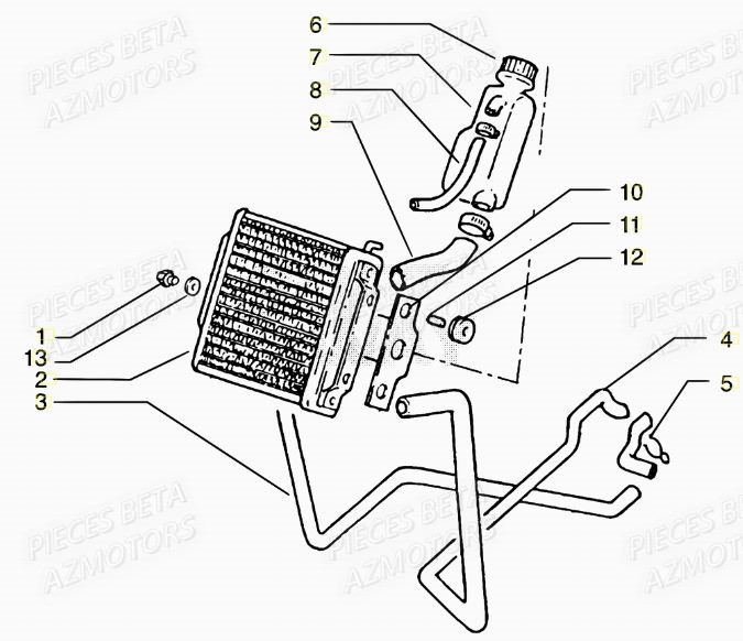 Radiateur BETA Pièces Scooter 50 ARK LC 2007-2011