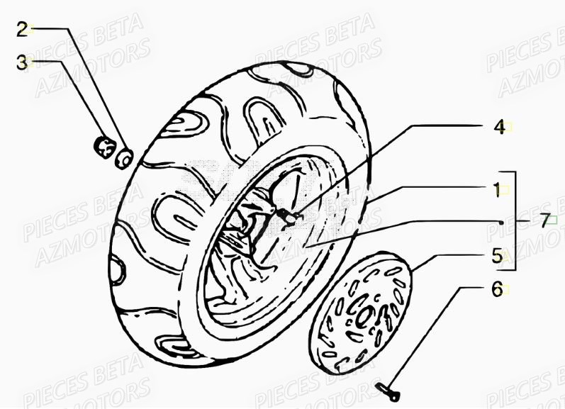 Roue Arriere BETA Pièces Scooter 50 ARK LC 2007-2011