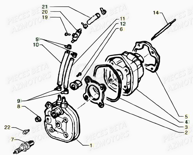Cylindre BETA Pièces Scooter 50 ARK LC 2013