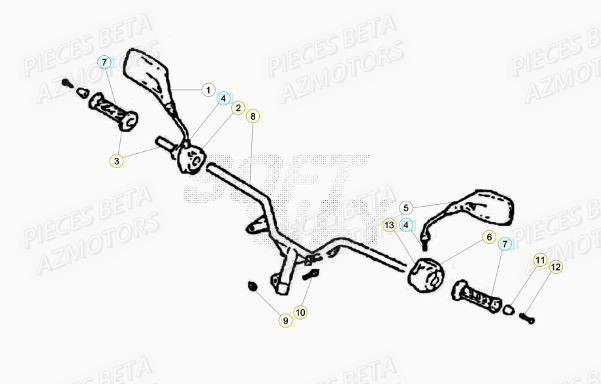 Guidon BETA Pièces Scooter 50 ARK LC 2013
