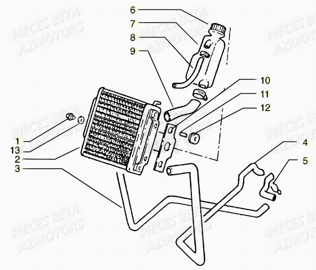 Radiateur BETA Pièces Scooter 50 ARK LC 2013