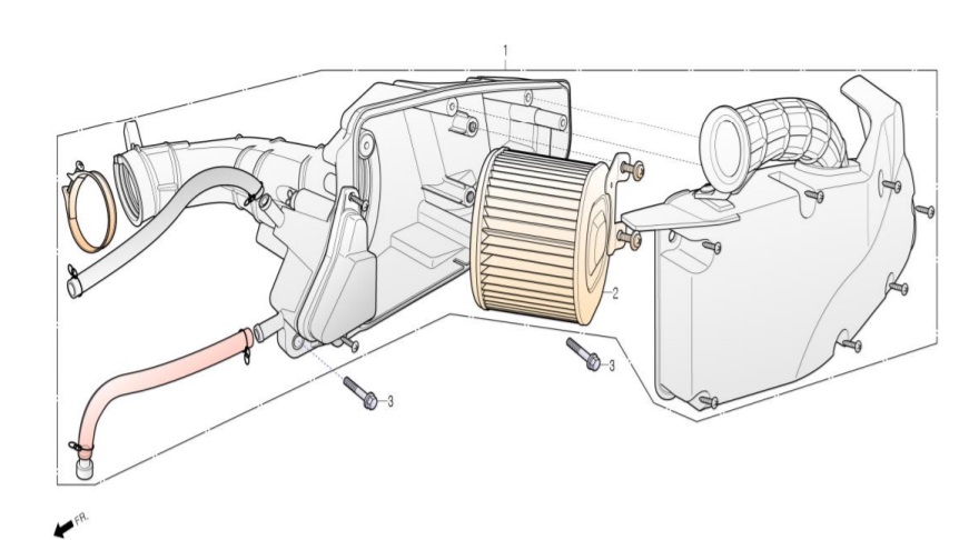 Boitier De Filtre A Air DAELIM Pieces Scooter DAELIM Aroma 125cc