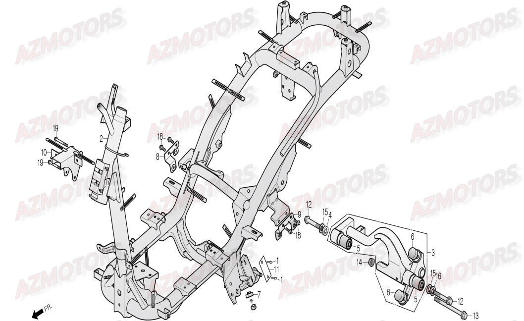 Cadre Et Chassis DAELIM Pieces Scooter DAELIM Aroma 125cc