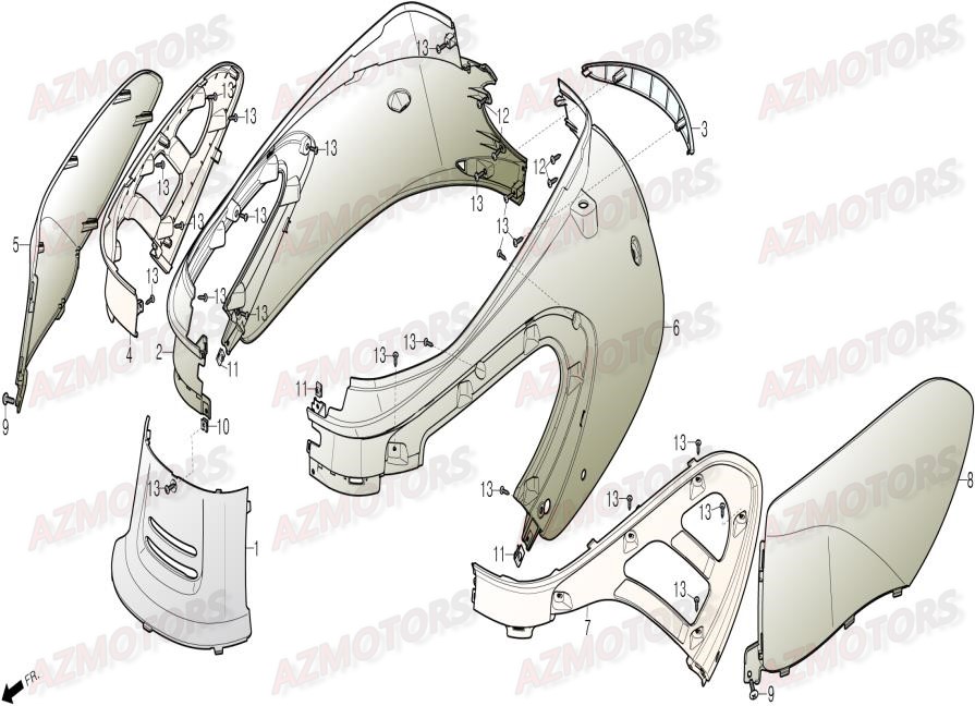 Carenage Lateral DAELIM Pieces Scooter DAELIM Aroma 125cc