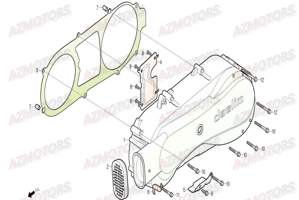 Couvercle Carter Gauche DAELIM Pieces Scooter DAELIM Aroma 125cc