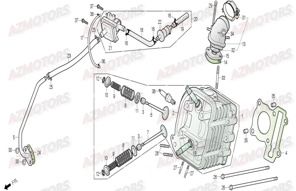 Culasse DAELIM Pieces Scooter DAELIM Aroma 125cc