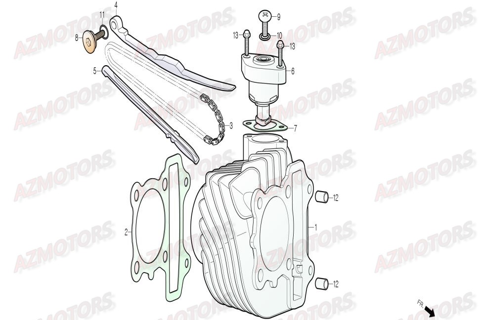 Cyclindre DAELIM Pieces Scooter DAELIM Aroma 125cc