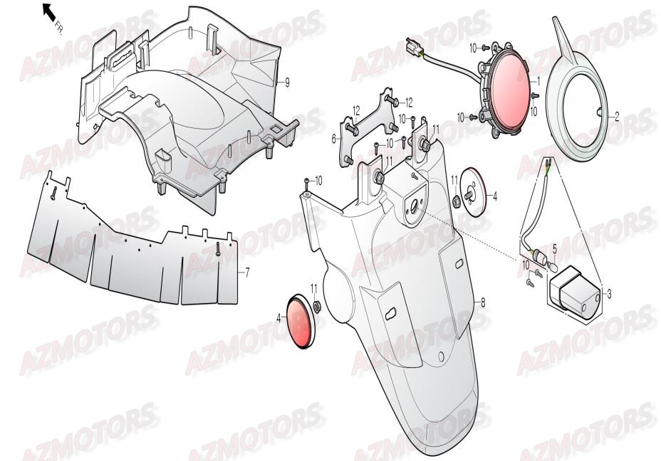 Garde Boue Arriere DAELIM Pieces Scooter DAELIM Aroma 125cc