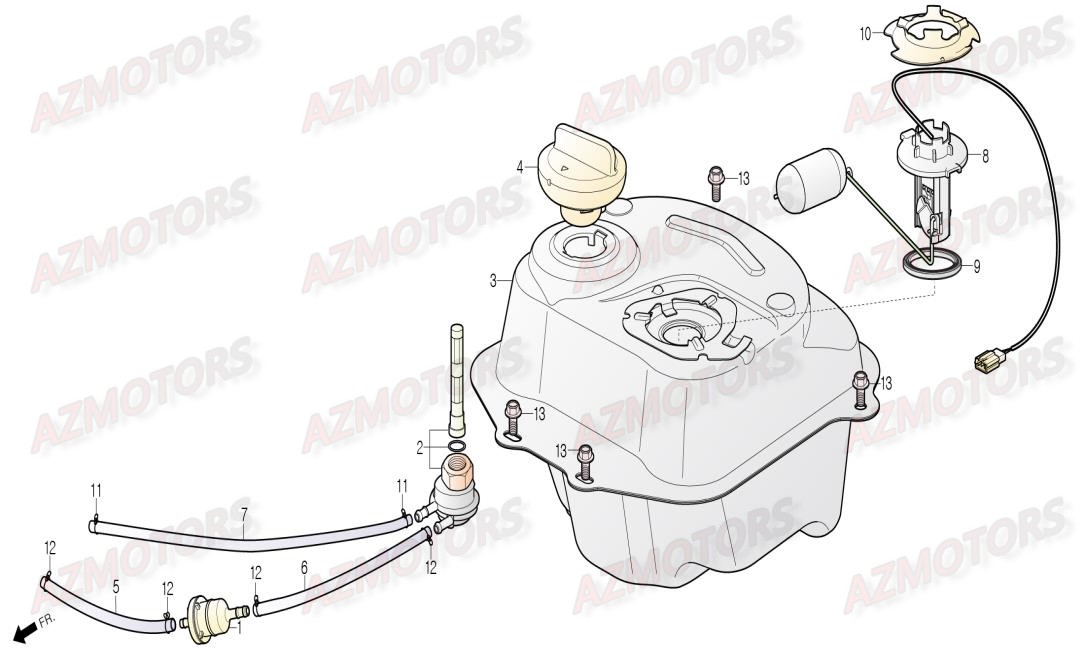 RESERVOIR DE CARBURANT DAELIM AROMA 125