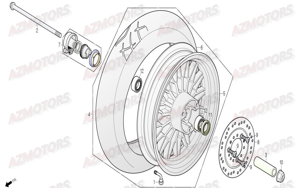 Roue Avant DAELIM Pieces Scooter DAELIM Aroma 125cc