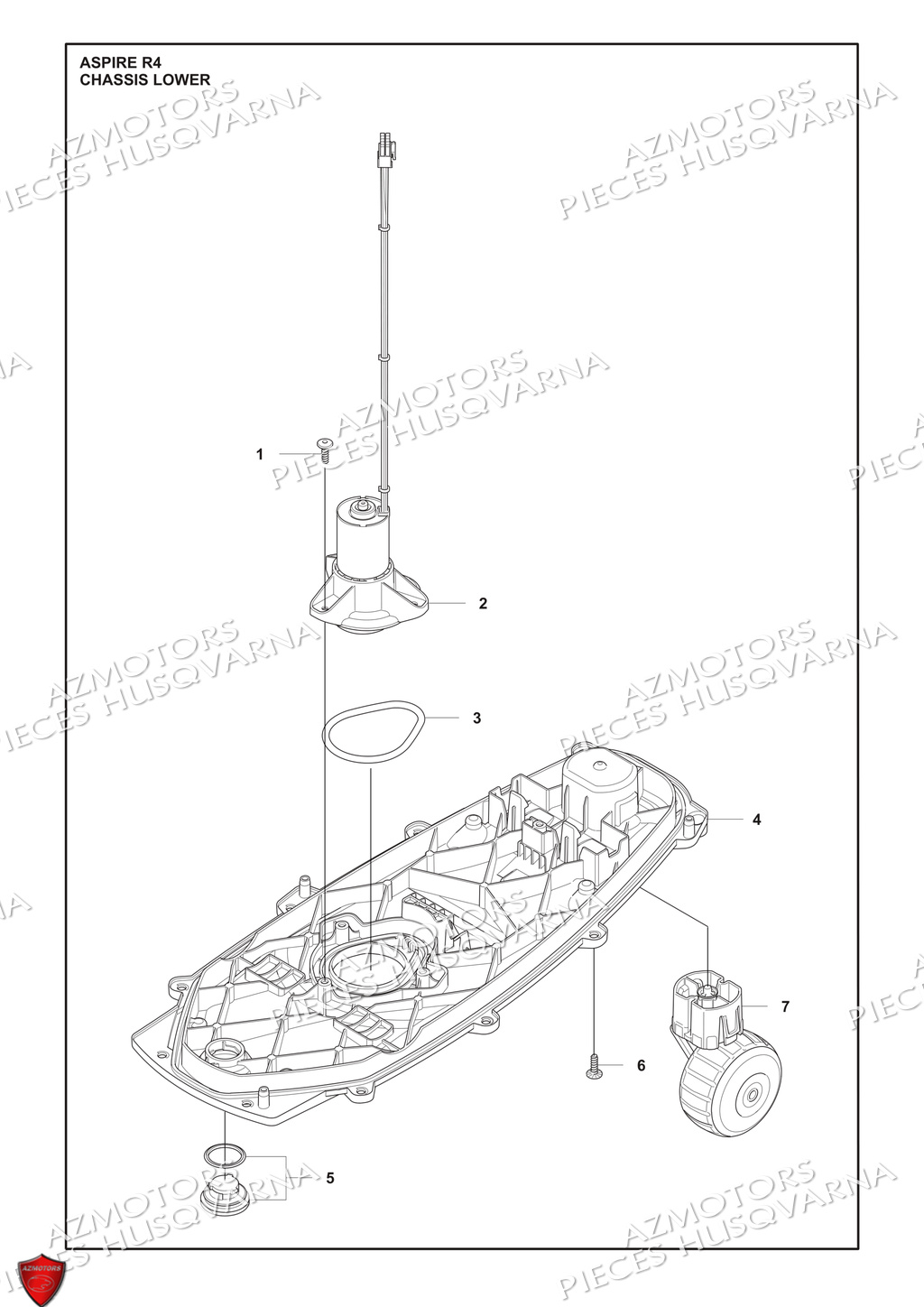 Chassis Inferieur HUSQVARNA PIECES ASPIRE_R4 ROBOT TONDEUSE HUSQVARNA