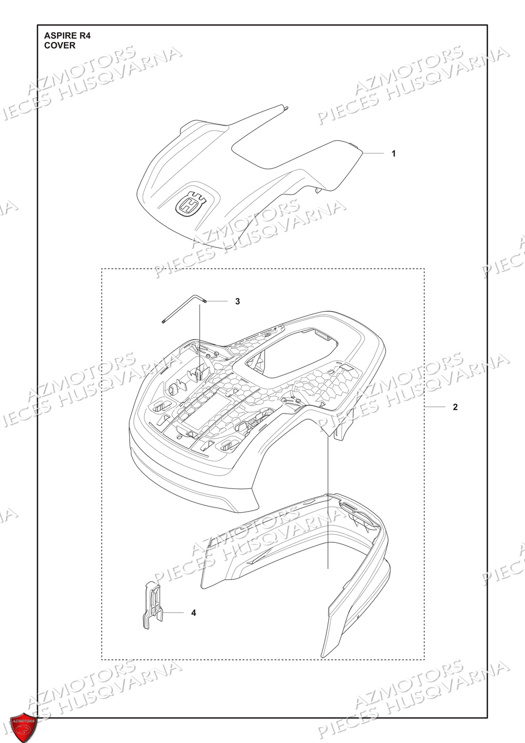 Couvercle HUSQVARNA PIECES ASPIRE_R4 ROBOT TONDEUSE HUSQVARNA
