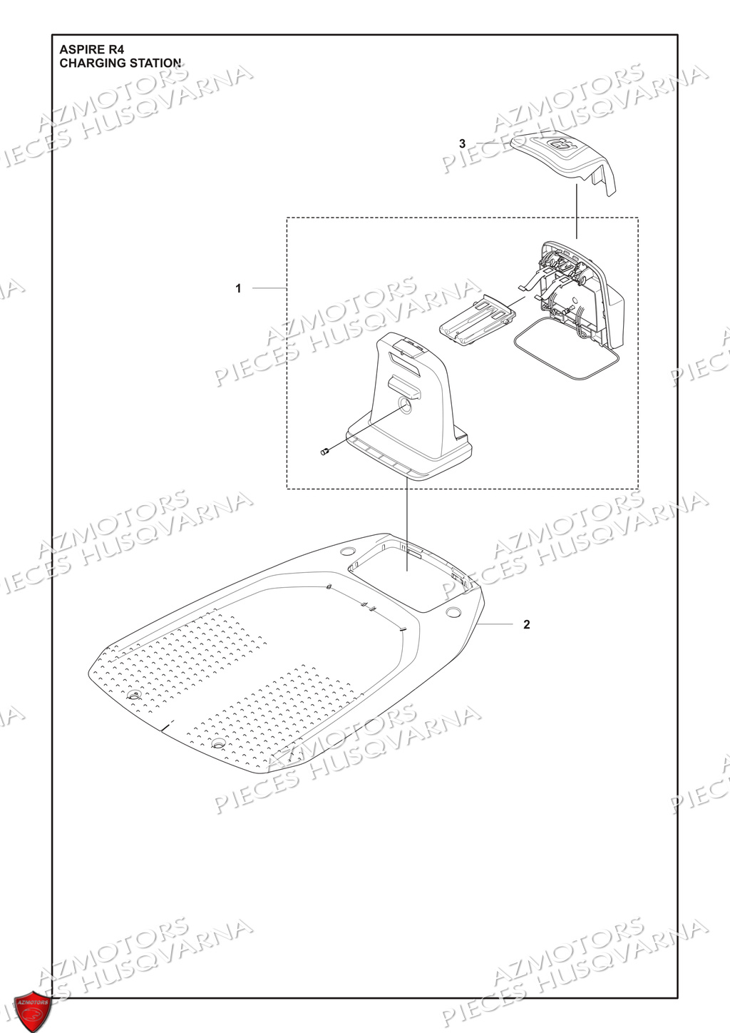Station De Charge HUSQVARNA PIECES ASPIRE_R4 ROBOT TONDEUSE HUSQVARNA