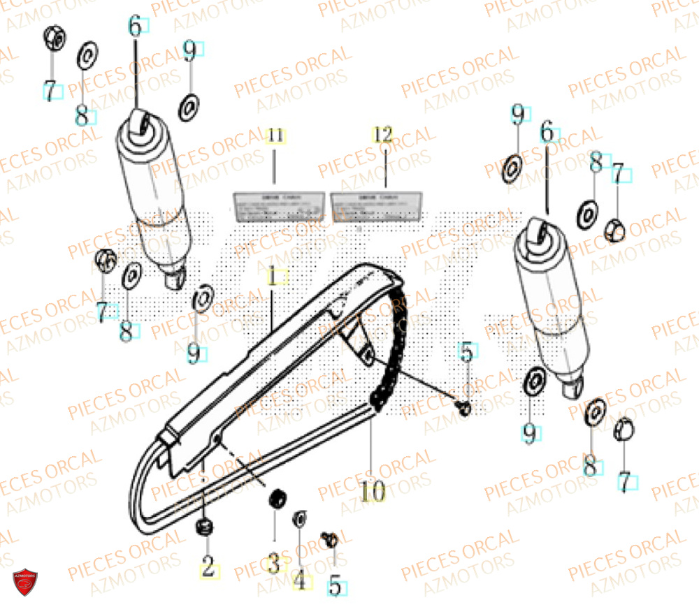 Amortisseur ORCAL Pièces Orcal ASTOR 3 125cc EURO5+