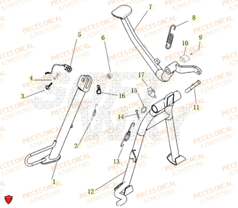 Bequille ORCAL Pièces Orcal ASTOR 3 125cc EURO5+