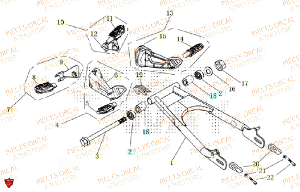 Bras Oscillant ORCAL Pièces Orcal ASTOR 3 125cc EURO5+