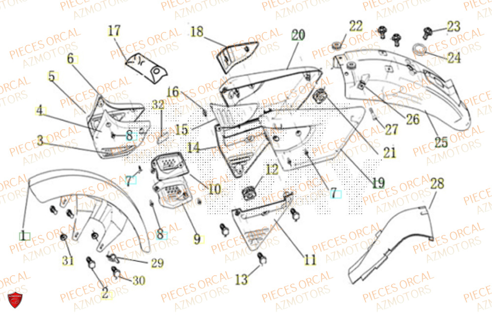 Carrosserie ORCAL Pièces Orcal ASTOR 3 125cc EURO5+