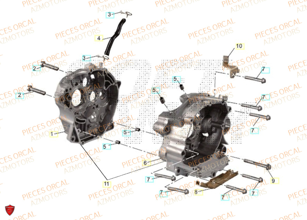 Carter Moteur ORCAL Pièces Orcal ASTOR 3 125cc EURO5+