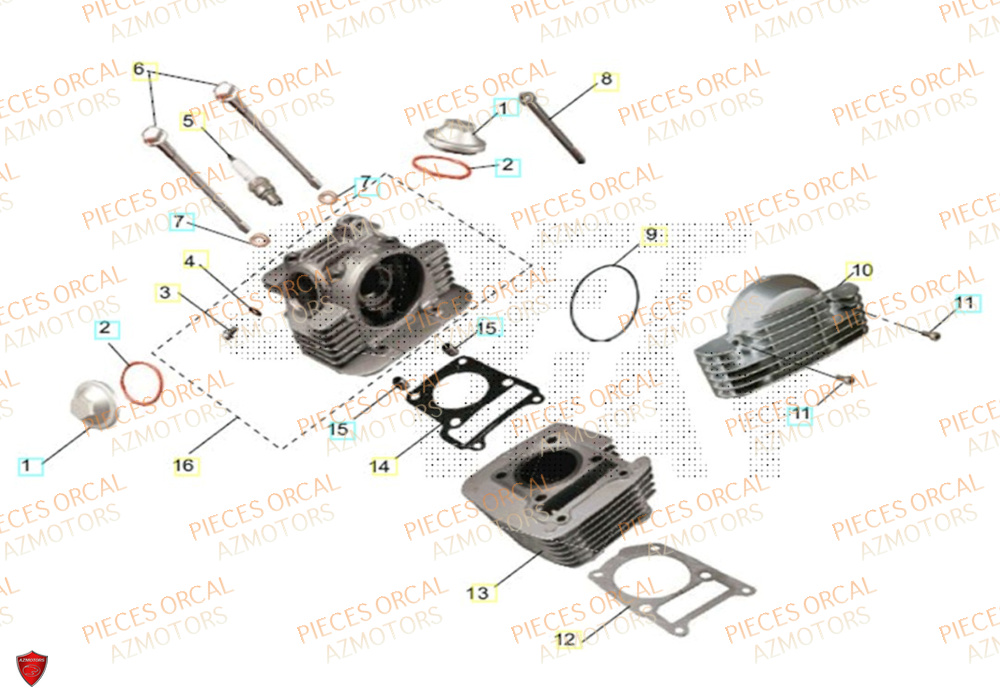 Culasse ORCAL Pièces Orcal ASTOR 3 125cc EURO5+