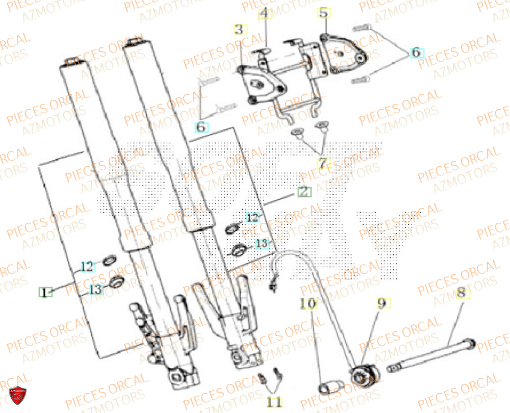 Fourche ORCAL Pièces Orcal ASTOR 3 125cc EURO5+
