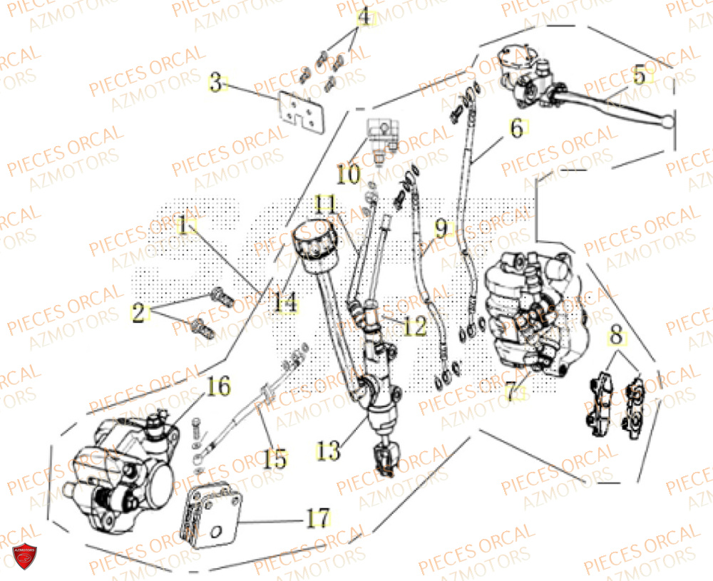 Frein ORCAL Pièces Orcal ASTOR 3 125cc EURO5+
