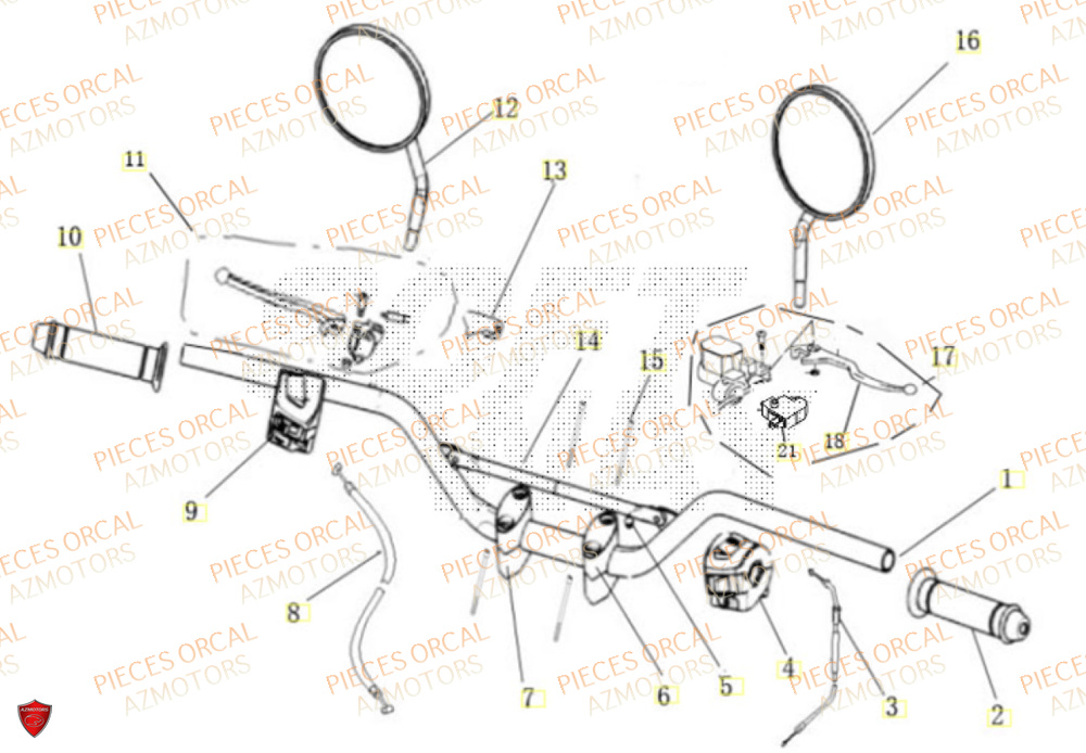 Guidon ORCAL Pièces Orcal ASTOR 3 125cc EURO5+