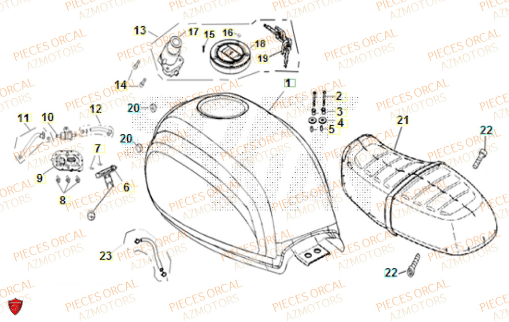 Reservoir ORCAL Pièces Orcal ASTOR 3 125cc EURO5+