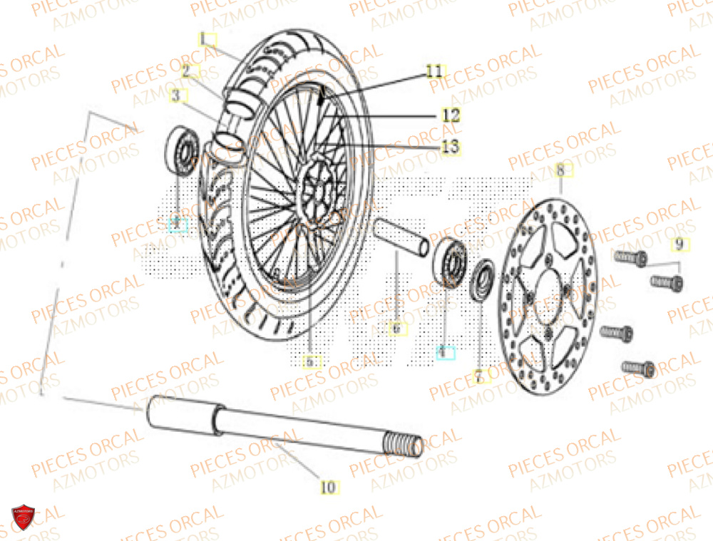 Roue Avant ORCAL Pièces Orcal ASTOR 3 125cc EURO5+