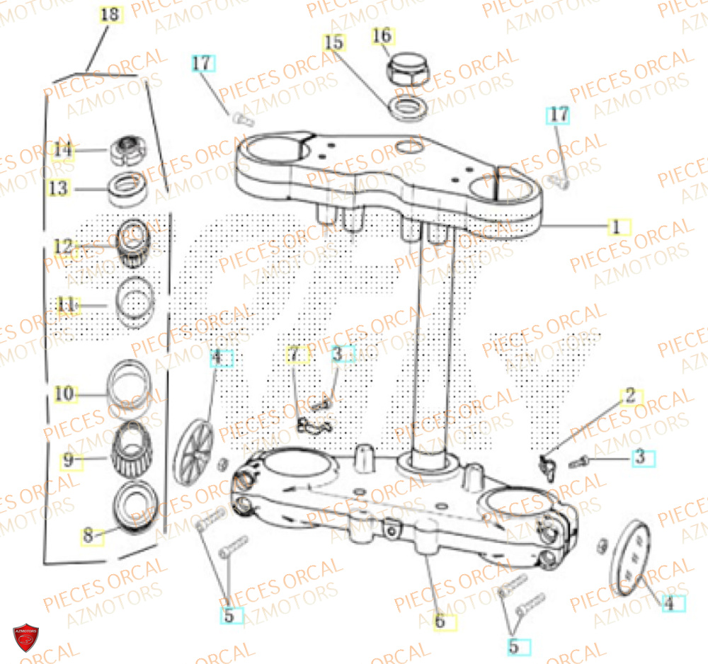 Te De Fourche ORCAL Pièces Orcal ASTOR 3 125cc EURO5+