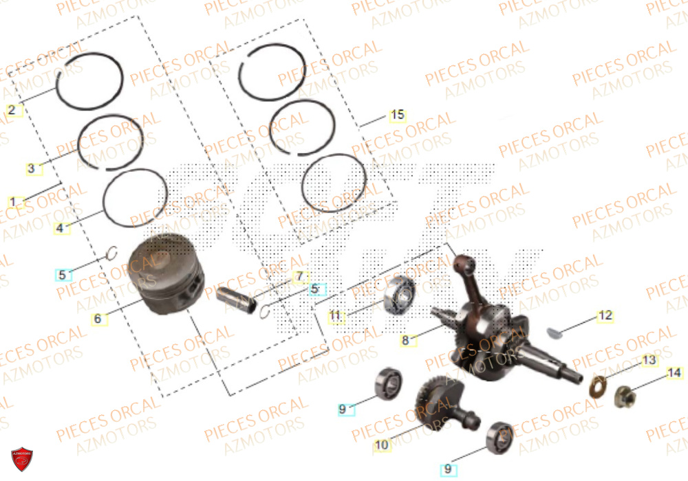 Vilebrequin ORCAL Pièces Orcal ASTOR 3 125cc EURO5+