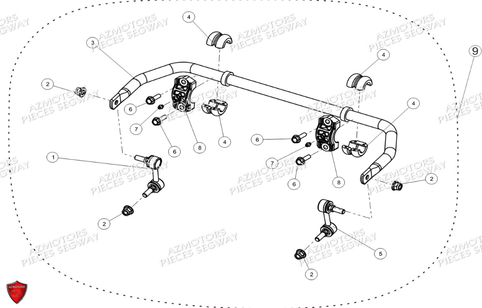 Barre Stabilisatrice Arriere SEGWAY Pièces SNARLER AT6 L EPS DELUXE
