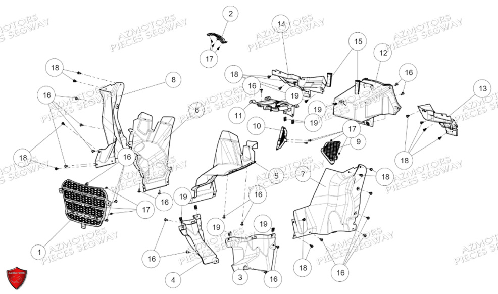 CACHES PLASTIQUES GRILLES SEGWAY AT6L