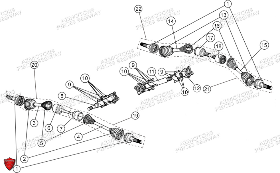 Cardans Details SEGWAY Pièces SNARLER AT6 L EPS DELUXE
